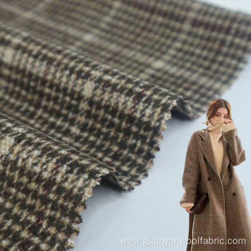 Wool Tweed Polyester Fabric For Female Overcoat Garment